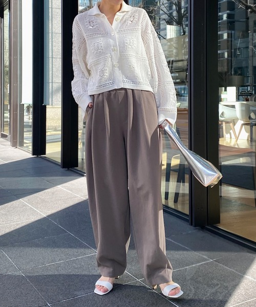 DouDou(ドゥドゥ)の「バルーンパンツ(スラックス・レディース・ホワイト/カーキ・36/38)」の15枚目の写真