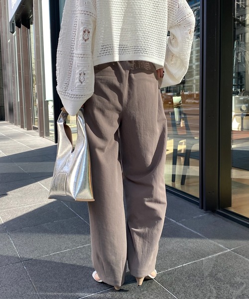 DouDou(ドゥドゥ)の「バルーンパンツ(スラックス・レディース・ホワイト/カーキ・36/38)」の20枚目の写真