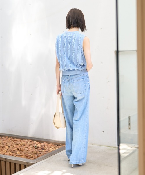 Rouge vif Anna（ルージュヴィフアンナ）の「フリンジニットノースリーブプルオーバー（ニット/セーター・レディース・ブラック/ベージュ/ホワイト/サックスブルー・フリー）」の17枚目の写真