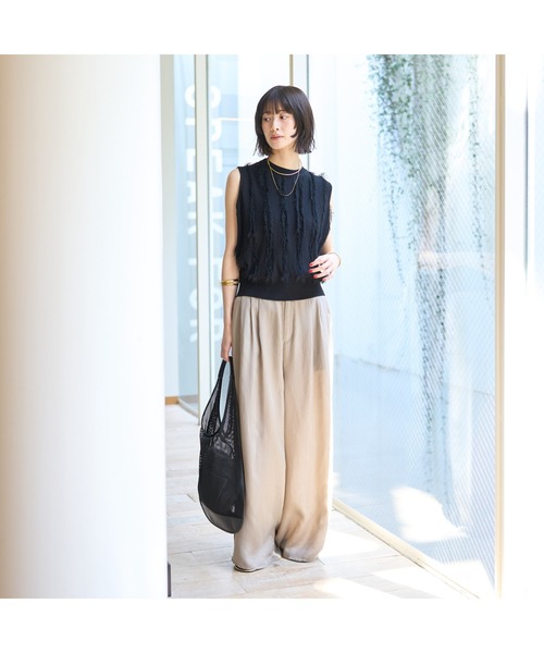 Q331/未使用 AMERI VINTAGE ノースリーブニット ロングフリンジ Ameri VINTAGE - Q331/未使用 AMERI VINTAGE ノースリーブニット