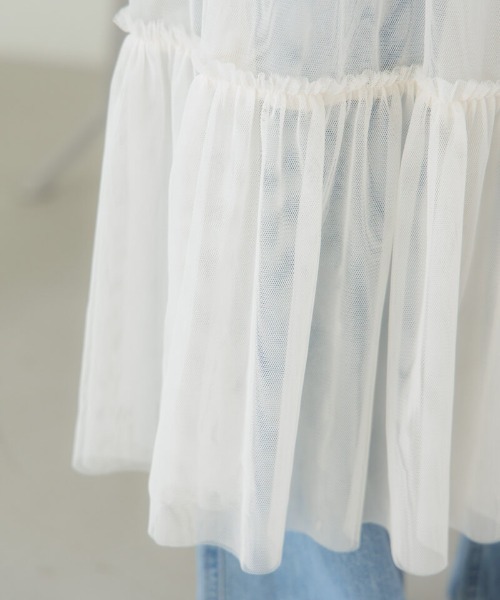 flower(フラワー)の「レイヤードチュールスカート(スカート・レディース・アイボリー/グレー・FREE)」の15枚目の写真