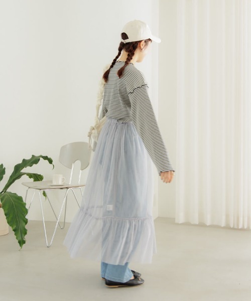 flower(フラワー)の「レイヤードチュールスカート(スカート・レディース・アイボリー/グレー・FREE)」の17枚目の写真