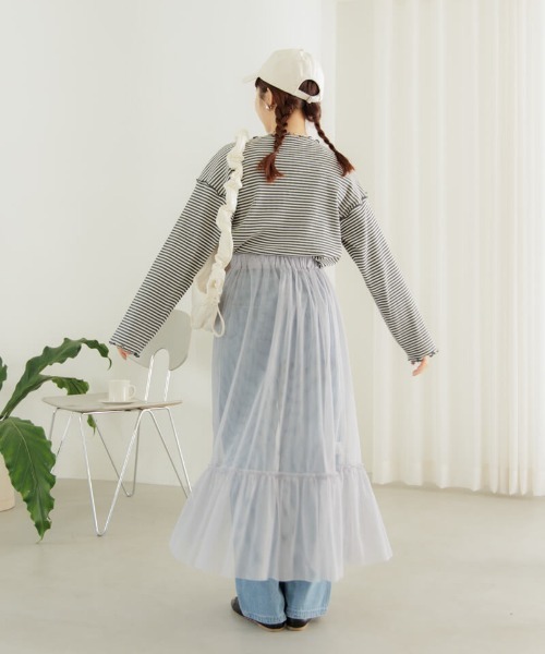 flower(フラワー)の「レイヤードチュールスカート(スカート・レディース・アイボリー/グレー・FREE)」の18枚目の写真