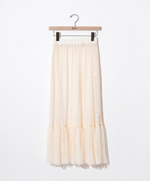 flower(フラワー)の「レイヤードチュールスカート(スカート・レディース・アイボリー/グレー・FREE)」の21枚目の写真