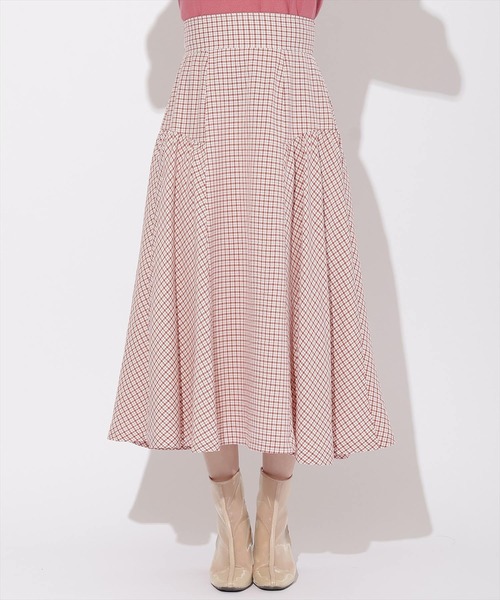 WILLSELECTION（ウィルセレクション）の「ギャザー切替ギンガムフレアスカート（スカート・レディース・ベージュ系その他/レッド系その他/ブラック系その他・FREE）」の13枚目の写真