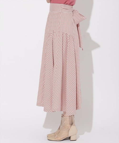 WILLSELECTION（ウィルセレクション）の「ギャザー切替ギンガムフレアスカート（スカート・レディース・ベージュ系その他/レッド系その他/ブラック系その他・FREE）」の14枚目の写真