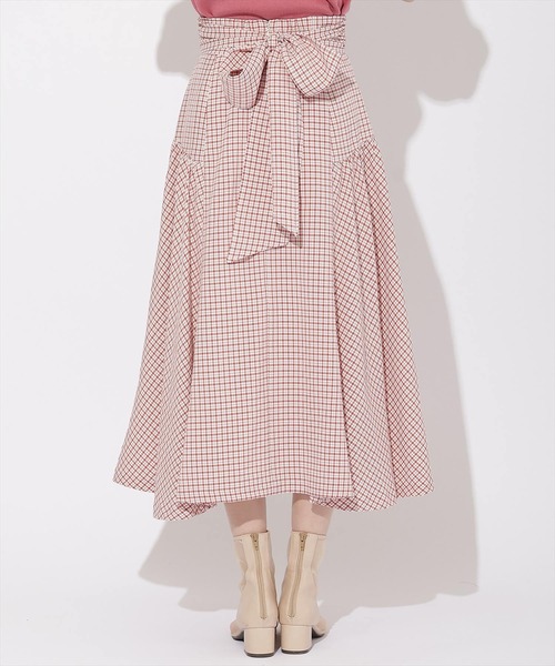 WILLSELECTION（ウィルセレクション）の「ギャザー切替ギンガムフレアスカート（スカート・レディース・ベージュ系その他/レッド系その他/ブラック系その他・FREE）」の15枚目の写真