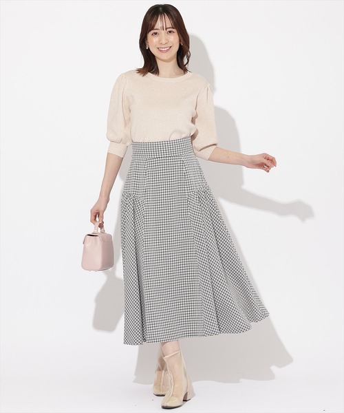 WILLSELECTION（ウィルセレクション）の「ギャザー切替ギンガムフレアスカート（スカート・レディース・ベージュ系その他/レッド系その他/ブラック系その他・FREE）」の21枚目の写真