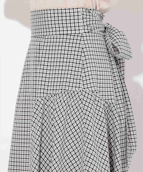 WILLSELECTION（ウィルセレクション）の「ギャザー切替ギンガムフレアスカート（スカート・レディース・ベージュ系その他/レッド系その他/ブラック系その他・FREE）」の4枚目の写真