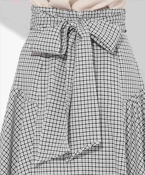 WILLSELECTION（ウィルセレクション）の「ギャザー切替ギンガムフレアスカート（スカート・レディース・ベージュ系その他/レッド系その他/ブラック系その他・FREE）」の5枚目の写真