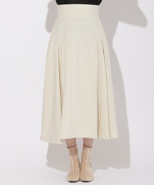 WILLSELECTION（ウィルセレクション）の「ギャザー切替ギンガムフレアスカート（スカート・レディース・ベージュ系その他/レッド系その他/ブラック系その他・FREE）」の7枚目の写真