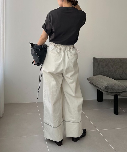 CAPRICIEUX LE'MAGE（カプリシューレマージュ）の「LE'MAGE 1ポイントＴシャツ（Tシャツ/カットソー・レディース・チャコールグレー/ホワイト/ライトグレー/ベージュ/ネイビー・FREE）」の20枚目の写真