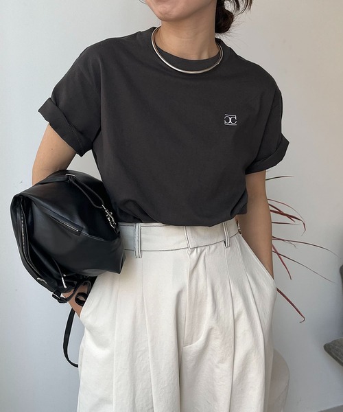 CAPRICIEUX LE'MAGE（カプリシューレマージュ）の「LE'MAGE 1ポイントＴシャツ（Tシャツ/カットソー・レディース・チャコールグレー/ホワイト/ライトグレー/ベージュ/ネイビー・FREE）」の21枚目の写真