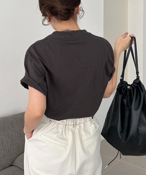 CAPRICIEUX LE'MAGE（カプリシューレマージュ）の「LE'MAGE 1ポイントＴシャツ（Tシャツ/カットソー・レディース・チャコールグレー/ホワイト/ライトグレー/ベージュ/ネイビー・FREE）」の12枚目の写真