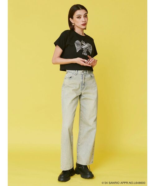 EVRIS（エヴリス）の「ウエストビジューワイドデニムパンツ（デニムパンツ・レディース・インディゴブルー/ライトブルー・SMALL/MEDIUM）」の11枚目の写真