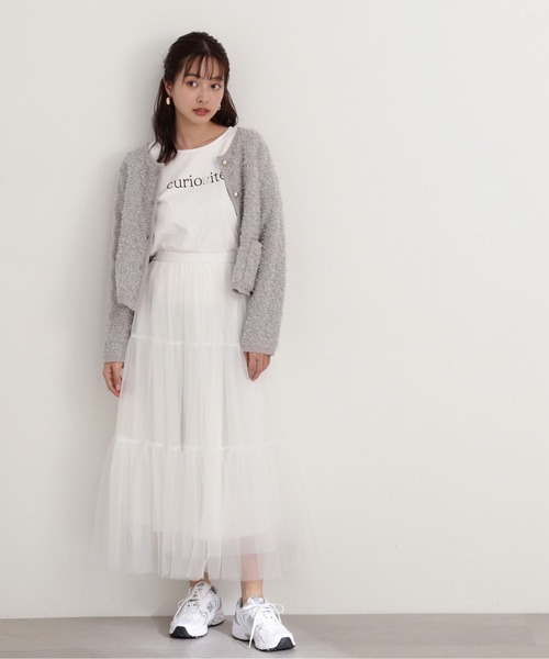 PROPORTION BODY DRESSING（プロポーションボディドレッシング）の「パールロゴＴシャツ / 1214160405（Tシャツ/カットソー・レディース・ダークグレー/ホワイト・FREE）」の7枚目の写真