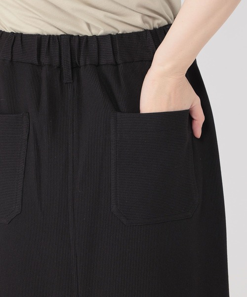 studio CLIP（スタディオクリップ）の「ワッフル織ナロースカート[プチサイズあり]（スカート・レディース・カーキ/ブラック/ブラウン/ネイビー・PF/LARGE/MEDIUM/ﾌﾘｰ(L)）」の6枚目の写真