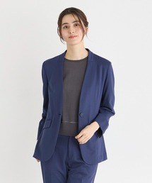 INED CLARO | 【洗えるセットアップ】ポンチカラーレスジャケット(スーツジャケット)