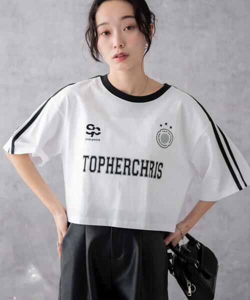 WEGO（ウィゴー）の「WEGO/ライングラフィックショートT（Tシャツ/カットソー・レディース・ホワイト/その他1/ブラック/ネイビー/ピンク/ホワイト系その他/その他2/オフホワイト・SMALL/MEDIUM）」の2枚目の写真