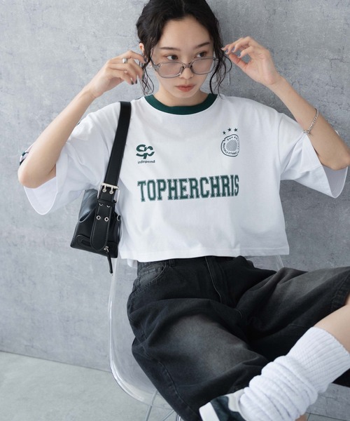 WEGO（ウィゴー）の「WEGO/ライングラフィックショートT（Tシャツ/カットソー・レディース・ホワイト/その他1/ブラック/ネイビー/ピンク/ホワイト系その他/その他2/オフホワイト・SMALL/MEDIUM）」の8枚目の写真