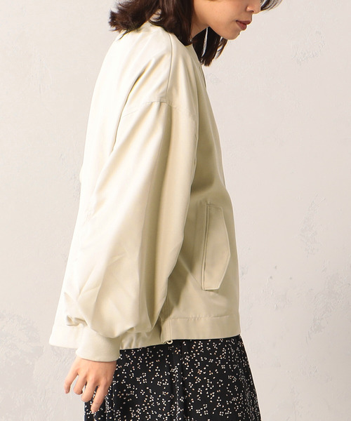 FOUND GOOD（ファウンドグッド）の「イージーケアMA-1（MA-1・レディース・グリーン系8/ベージュ/アイボリー・S/M/L）」の7枚目の写真