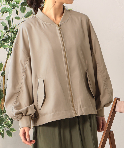 FOUND GOOD（ファウンドグッド）の「イージーケアMA-1（MA-1・レディース・グリーン系8/ベージュ/アイボリー・S/M/L）」の8枚目の写真