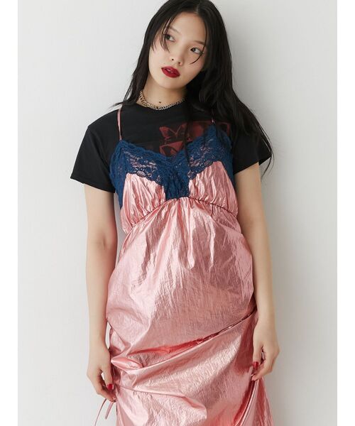 jouetie（ジュエティ）の「メタリックレースキャミワンピース（ワンピース・レディース・ピンク/シルバー・MEDIUM）」の10枚目の写真