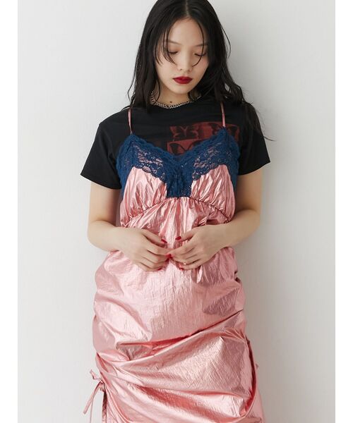 jouetie（ジュエティ）の「メタリックレースキャミワンピース（ワンピース・レディース・ピンク/シルバー・MEDIUM）」の11枚目の写真