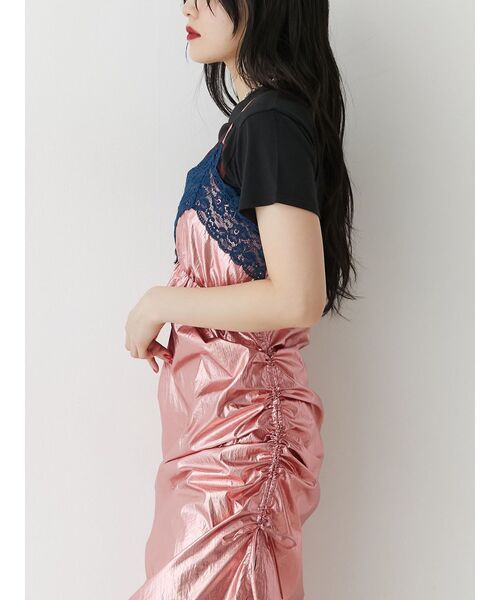 jouetie（ジュエティ）の「メタリックレースキャミワンピース（ワンピース・レディース・ピンク/シルバー・MEDIUM）」の12枚目の写真