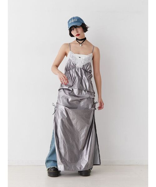 jouetie（ジュエティ）の「メタリックレースキャミワンピース（ワンピース・レディース・ピンク/シルバー・MEDIUM）」の13枚目の写真