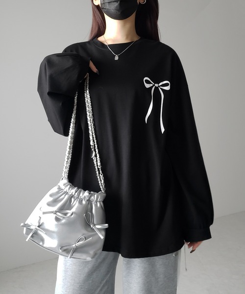 セール】※※【 3color 】ミニショルダーメタリックリボン