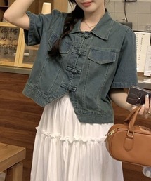 デニムチャイナデザインシャツ
