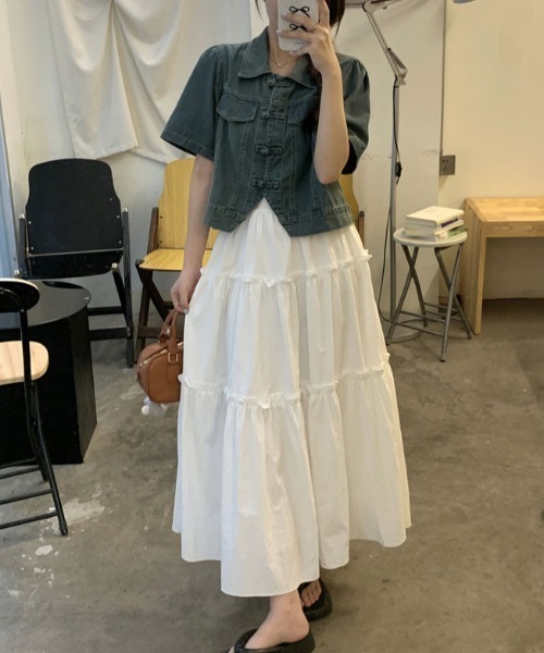 Sibra（シブラ）の「デニムチャイナデザインシャツ（シャツ/ブラウス・レディース・ブルー/サックスブルー・M）」の7枚目の写真