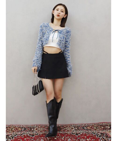 EVRIS(エヴリス)の「オープンウエストプリーツミニスカート(スカート・レディース・グレー/ブラック・MEDIUM/SMALL)」の10枚目の写真