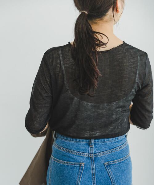 ITEMS URBANRESEARCH（アイテムズ アーバンリサーチ）の「シアーメロウハンソデプルオーバー（Tシャツ/カットソー・レディース・ホワイト/ブラック/ライトブルー・FREE）」の9枚目の写真