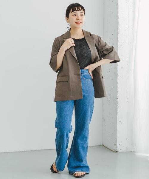 ITEMS URBANRESEARCH（アイテムズ アーバンリサーチ）の「シアーメロウハンソデプルオーバー（Tシャツ/カットソー・レディース・ホワイト/ブラック/ライトブルー・FREE）」の10枚目の写真