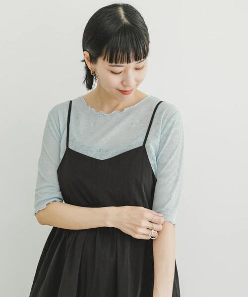 ITEMS URBANRESEARCH（アイテムズ アーバンリサーチ）の「シアーメロウハンソデプルオーバー（Tシャツ/カットソー・レディース・ホワイト/ブラック/ライトブルー・FREE）」の14枚目の写真