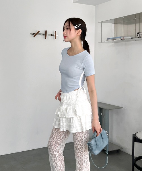 by muni:r(バイ ムニール)の「レースカンカンミニスカート(スカート・レディース・ブラック/アイボリー・FREE)」の8枚目の写真