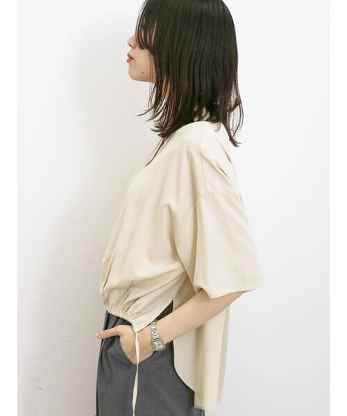 Samansa Mos2 blue(サマンサモスモスブルー)の「前裾ドロストシャツ(シャツ/ブラウス・レディース・イエロー/オフホワイト/サックスブルー・F)」の17枚目の写真