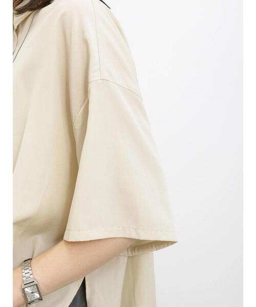 Samansa Mos2 blue(サマンサモスモスブルー)の「前裾ドロストシャツ(シャツ/ブラウス・レディース・イエロー/オフホワイト/サックスブルー・F)」の13枚目の写真