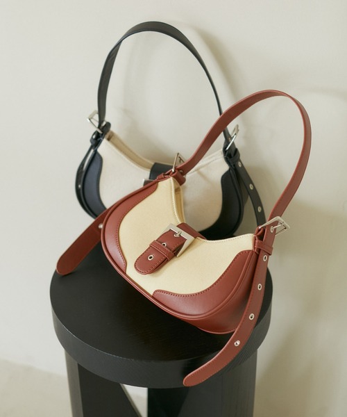 VIS（ビス）の「キャンバスコンビワンショルダー（ショルダーバッグ・レディース・ブラック系その他/ブラウン・FREE）」の3枚目の写真