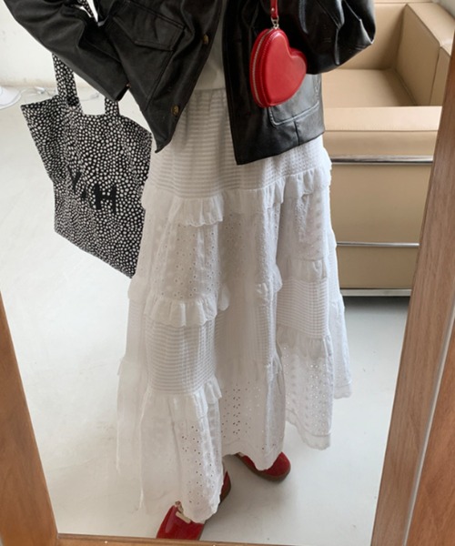 Vipoa（ヴィポア）の「lace feminine skirt（スカート・レディース・ホワイト・FREE）」の2枚目の写真