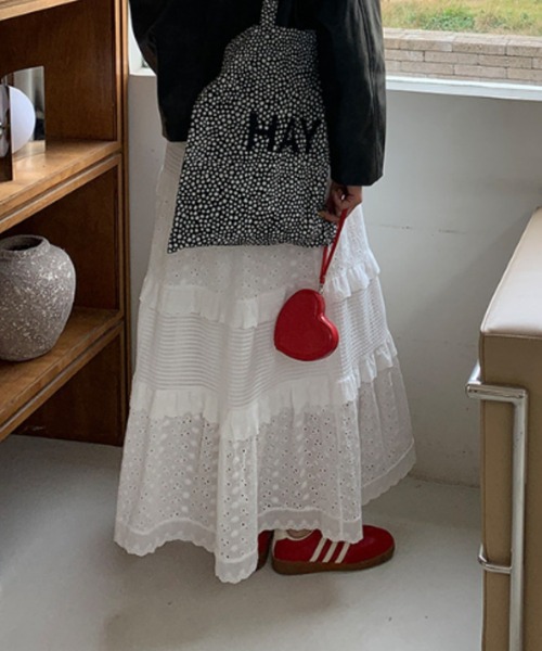 Vipoa（ヴィポア）の「lace feminine skirt（スカート・レディース・ホワイト・FREE）」の3枚目の写真