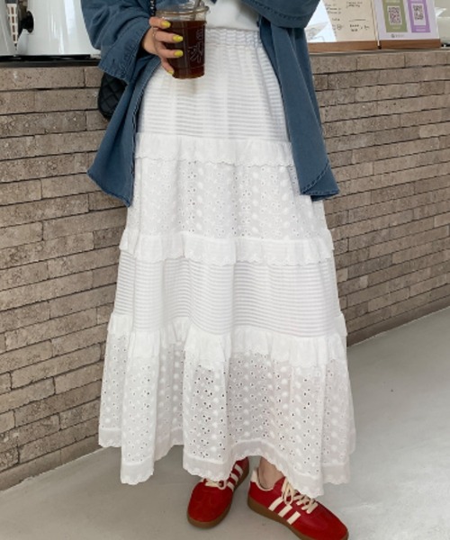 Vipoa（ヴィポア）の「lace feminine skirt（スカート・レディース・ホワイト・FREE）」の5枚目の写真