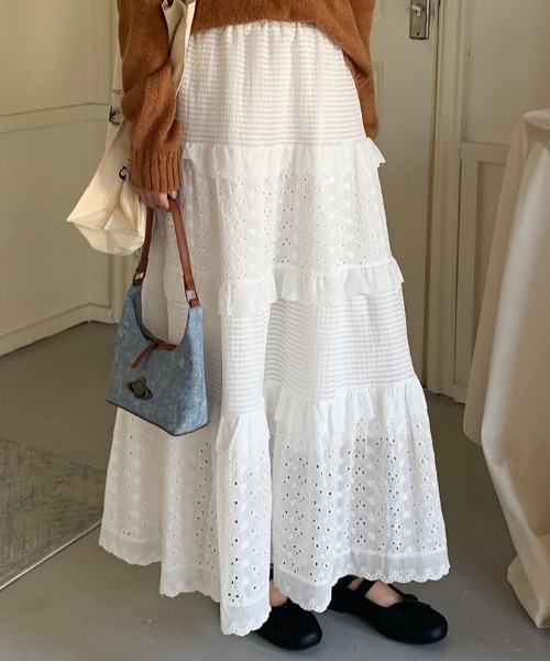 Vipoa（ヴィポア）の「lace feminine skirt（スカート・レディース・ホワイト・FREE）」の8枚目の写真