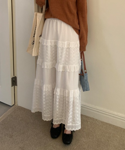 Vipoa（ヴィポア）の「lace feminine skirt（スカート・レディース・ホワイト・FREE）」の9枚目の写真