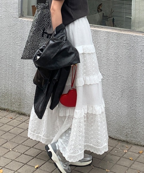 Vipoa（ヴィポア）の「lace feminine skirt（スカート・レディース・ホワイト・FREE）」の10枚目の写真