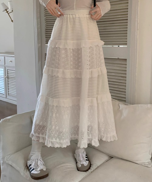 Vipoa（ヴィポア）の「lace feminine skirt（スカート・レディース・ホワイト・FREE）」の14枚目の写真