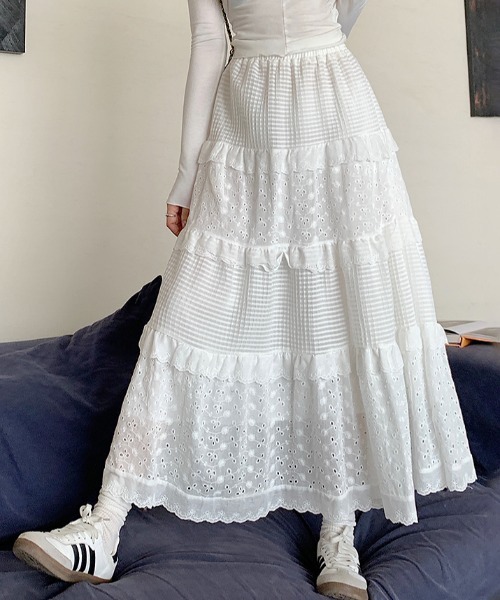 Vipoa（ヴィポア）の「lace feminine skirt（スカート・レディース・ホワイト・FREE）」の16枚目の写真