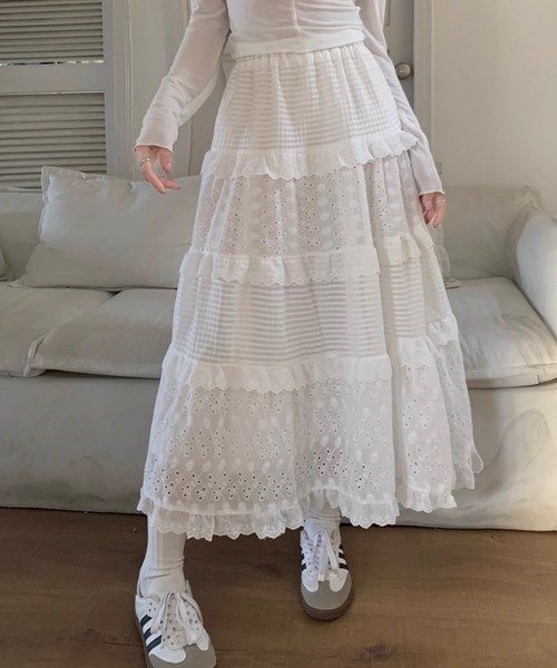 Vipoa（ヴィポア）の「lace feminine skirt（スカート・レディース・ホワイト・FREE）」の13枚目の写真